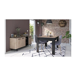 Mes table à manger Santos - chêne brossé et noir