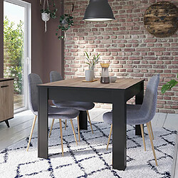 Mes table à manger Santos - chêne brossé et noir