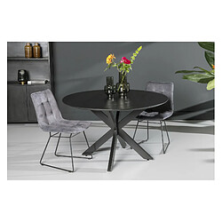 Moloo URBAN-Table à manger ronde 6 personnes 130 cm en bois massif noir
