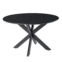 Moloo URBAN-Table à manger ronde 6 personnes 130 cm en bois massif noir