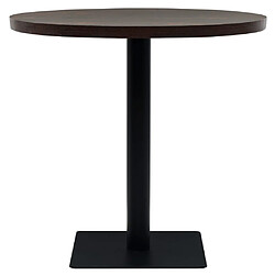 Helloshop26 Table haute bistro ronde - Frêne foncé
