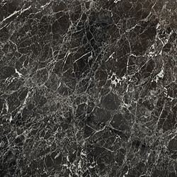 Restootab Plateau 60x60 decor marbre noir brillant chants laiton