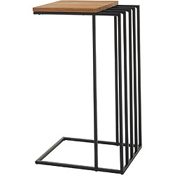 Pegane Table d'appoint rectangulaire - Chêne huilé noir