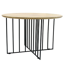 The Home Deco Factory Table basse industrielle bois et métal Maverick - Diam. 70 x H. 45 cm - Noir