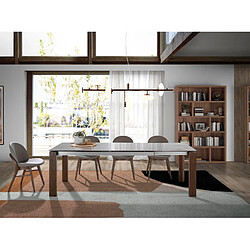 Avis Angel Cerda Table à manger à rallonge rectangulaire marbre porcelaine et noyer