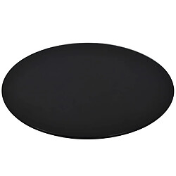 VIDAXL Dessus de table Verre trempé - Noir