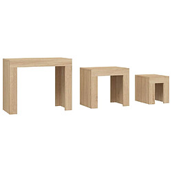 Acheter vidaXL Tables basses gigognes 3 pcs chêne sonoma