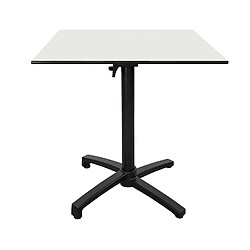 Restootab Table de jardin carrée pliable - Blanc