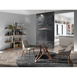 Acheter Angel Cerda Table à manger ronde verre trempé et noyer