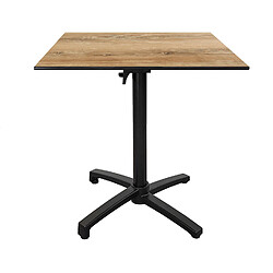 Restootab Table de jardin pliante carrée - Noir
