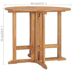 vidaXL Table à dîner pliable bois de teck solide pas cher