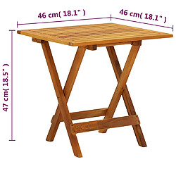 vidaXL Table de bistro Acacia 41435 pas cher