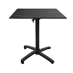 Restootab Table de jardin carrée pliable - Noir