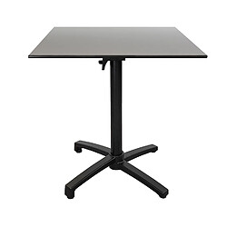 Restootab Table de jardin carrée pliante - Noir