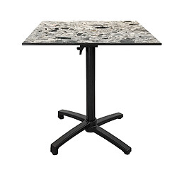 Restootab Table de jardin carrée - Noir