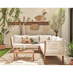 Bestmobilier Papua salon bas de jardin - Bois/Beige