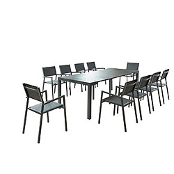 Concept Usine Console extensible et 10 chaises en aluminium OLHAO
