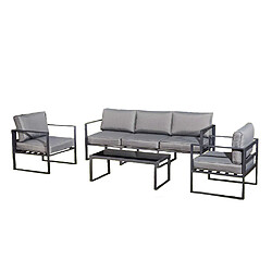 Concept Usine Salon de jardin en aluminium Gris MEMPHIS