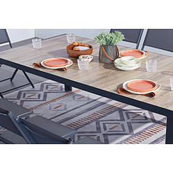 Concept Usine Table de jardin 10 places en alu et plateau effet bois LAGOS