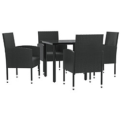 vidaXL Ensemble à manger de jardin 5 pcs - Noir