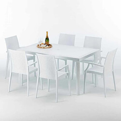 Grand Soleil Table + 6 chaises colorée