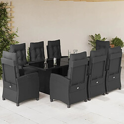 vidaXL Ensemble 9 pcs - Coussins noirs
