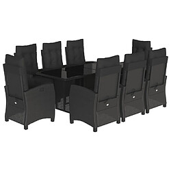 vidaXL Ensemble 9 pcs - Coussins noirs