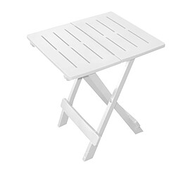 SUNNYDAYS Adige - Blanc Table d'appoint pliante extérieure - Plastique blanc - 44 x 44 x 50 cm - Modèle pliant léger