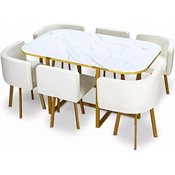 MEUBLER DESIGN Ensemble Table + 6 Chaises Popup