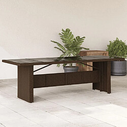 vidaXL Table de jardin dessus en verre - Marron