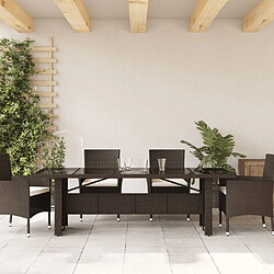 Avis vidaXL Table de jardin dessus en verre - Marron