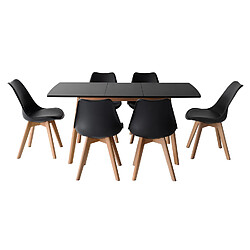 HAPPY GARDEN Helga Ext Table + Nora Chaises - Noir