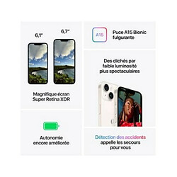 Apple iPhone 14 4Go/128Go - Blanc · Reconditionné pas cher