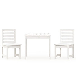 vidaXL Ensemble de bistrot de jardin 3 pcs - Bois de pin Blanc