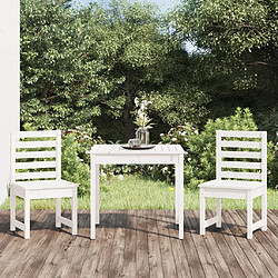 vidaXL Ensemble de bistrot de jardin 3 pcs - Bois de pin Blanc