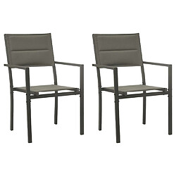 Avis vidaXL Ensemble à manger de jardin 3 pcs - Acier/Textilène - Noir