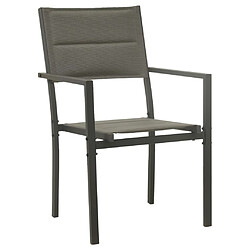 Acheter vidaXL Ensemble à manger de jardin 3 pcs - Acier/Textilène - Noir