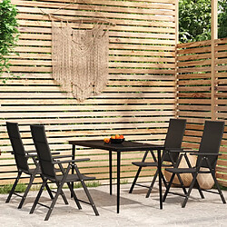 vidaXL Ensemble à manger de jardin 5 pcs - Noir