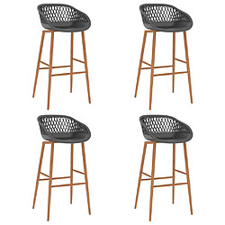 VIDAXL Chaises de bar lot de 4 - Gris