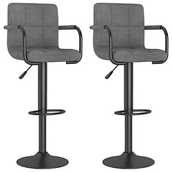 vidaXL Tabourets de bar lot de 2 gris clair tissu