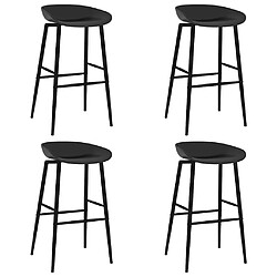 vidaXL Lot de 4 Chaises de Bar - Noir