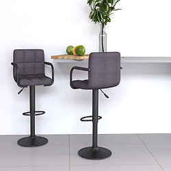 vidaXL Tabourets Bar Tissu Taupe