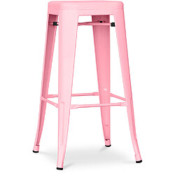 ICONIK INTERIOR Tabouret de bar - Design industriel - 76cm - Nouvelle édition- Stylix Rose Tabouret de bar - style industriel - métal - empilable