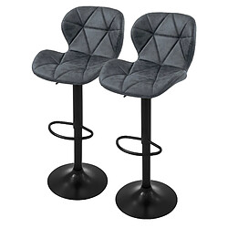 Ml-design tabourets de bar lot de 2 - Anthracite