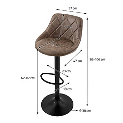 Ml-design Tabourets de bar x4 - Marron pas cher