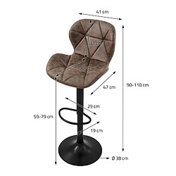 Ml-design tabourets de bar lot de 4 - Marron pas cher