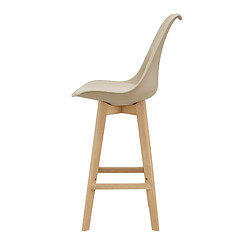 Helloshop26 Lot de 2 tabourets de bar - Beige