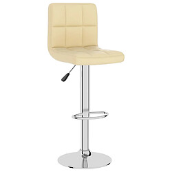 vidaXL Tabouret de bar Crème Similicuir