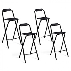 Idmarket MARKET Tabourets pliants DELSON - Noir