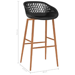vidaXL Lot de 2 Chaises de bar noires pas cher